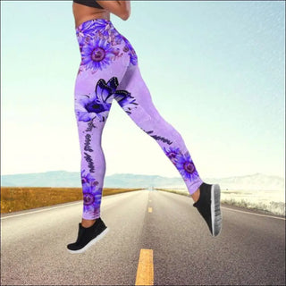 Stylish Printed High-Waist Yoga Leggings for Women - 8