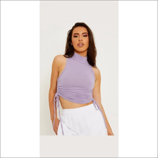 Trendy Tie-Detail Sleeveless Crop Top - Lilac 01-21 / S