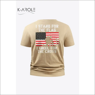 Patriotic graphic tee with US flag and empowering message