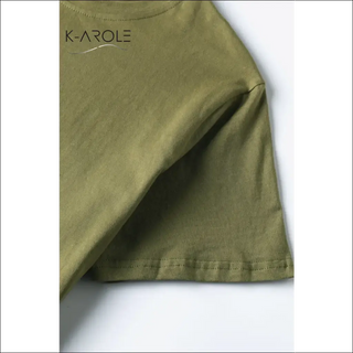 Olive green US flag graphic short sleeve tee from K-AROLE, a women's fashion brand offering trendy, comfortable athleisure outfits and accessories.