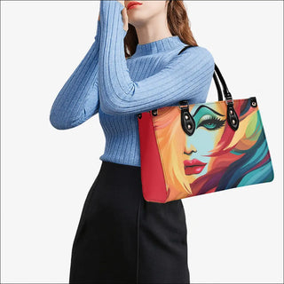 Vibrant Ombre Canvas Satchel - Stylish Multicolored Tote