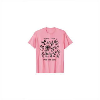 Plant These Harajuku T-shirt: Casual Women's Save the Bees Graphic Tee