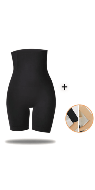 Slimming black shapewear with tummy control and butt lifting design for a flattering silhouette.
