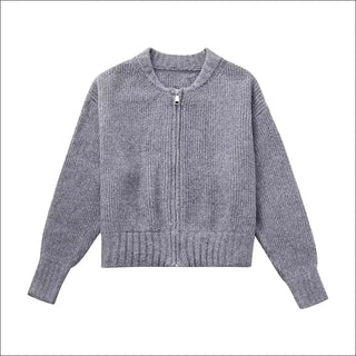 Women’s Zipper Knitted Jacket Sweater Coat - vetement