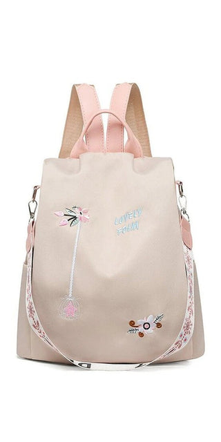 Stylish Waterproof Embroidered Oxford Women's Travel Backpack with Colorful Floral Pattern and Comfortable Adjustable Straps from K-AROLE™️