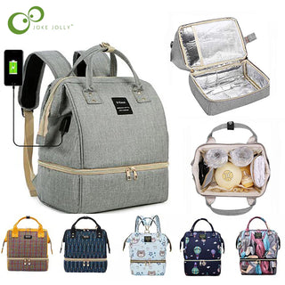 Multifunctional Diaper Bag Mummy Maternity Backpack
This image shows a multifunctional diaper bag designed for mummies and maternity use. The grey backpack features a stylish and practical design with various compartments, including an insulated lunch bag and a USB charging port. The bag is suitable for carrying baby supplies and organizing items during travel or daily outings.