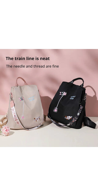 Stylish Embroidered Travel Backpacks by K-AROLE™️: Waterproof, Trendy Design for Versatile Women's Fashion