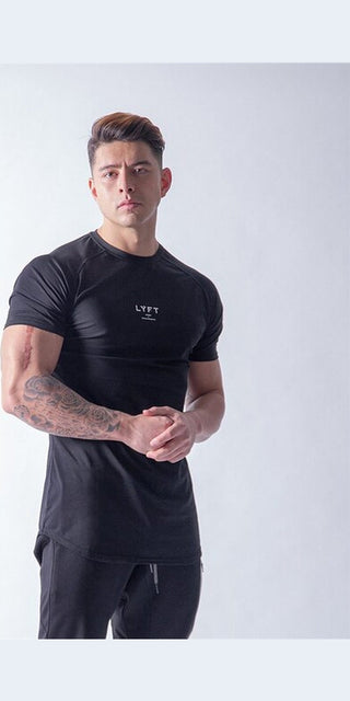 JP&UK Men T-Shirt Short Sleeve Cotton Casual Gym Fitness T Shirt Bodybuilding Workout Print Tees Tops Male LYFT Brand Clothing