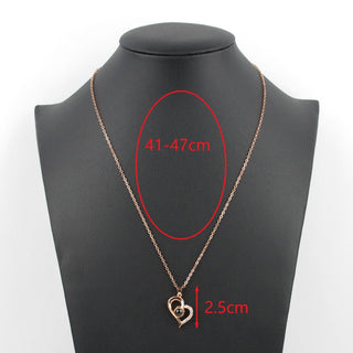 Silver Rosegold Plated 100 Language I Love You Projection Heart Pendant Necklace