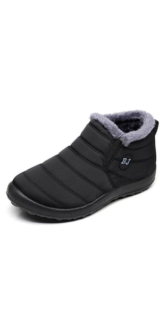 Stylish black women's winter boots with faux fur lining for warm and cozy feet. Lightweight and durable design with slip-resistant sole for traction in snowy conditions. Ideal casual footwear for cold weather adventures.