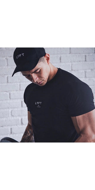 JP&UK Men T-Shirt Short Sleeve Cotton Casual Gym Fitness T Shirt Bodybuilding Workout Print Tees Tops Male LYFT Brand Clothing