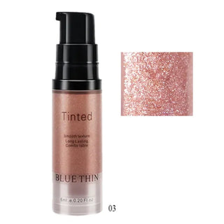 Sparkling rose gold highlighter powder spray for face and body by K-AROLE. Shimmering glitter makeup enhances your glow.