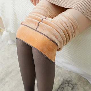 Thicken Tights for Women Winter Thermal Fleece Lined Pantyhose plus Size High Waist Sexy Translucent Slim Thermal Leggings Women