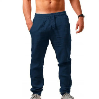 Breathable cotton and linen casual sports trousers for comfortable athleisure wear at K-AROLE.