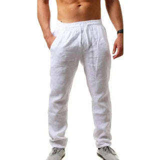 Breathable cotton and linen sports trousers for casual comfort and style at K-AROLE.