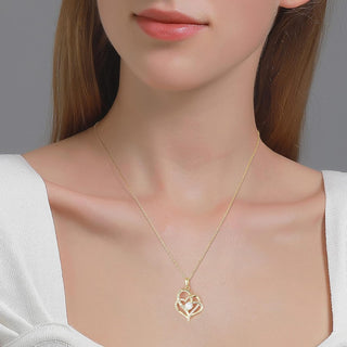 Mothers Day Gifts, April Birthstone Heart Necklaces for Women Sterling Silver with Zirconia, Anniversary Birthday Jewelry Gifts for Women Mom Grandma and Her Girlfriend Wife - Gold