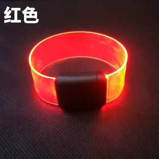 Red LED Battery-Powered Flashing Bracelet for Party Lighting and Safety