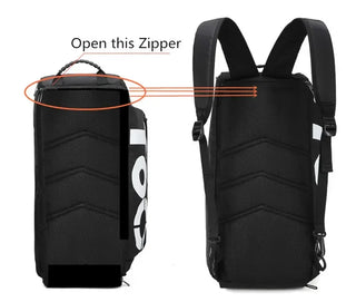 Stylish and durable waterproof fitness bag for sport, gym, and outdoor activities. Features ample storage space, adjustable straps, and a sleek black design.