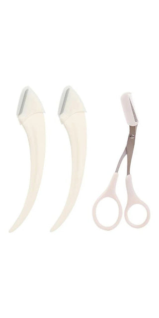 Sleek eyebrow trimming knife set for precise shaping and grooming. Includes sharp blades and fine-tipped scissors for effortless eyebrow maintenance.
