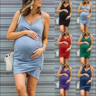 Women Maternity Dress Spaghetti Strap Plus Size K-AROLE